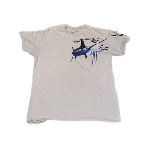 Large Guy Harvey Swordfish Over-Shoulder Graphic Tee - Gray / Blue